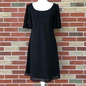 Vintage Cattiva New York Black Short Sleeve Embellished Midi Dress 👗